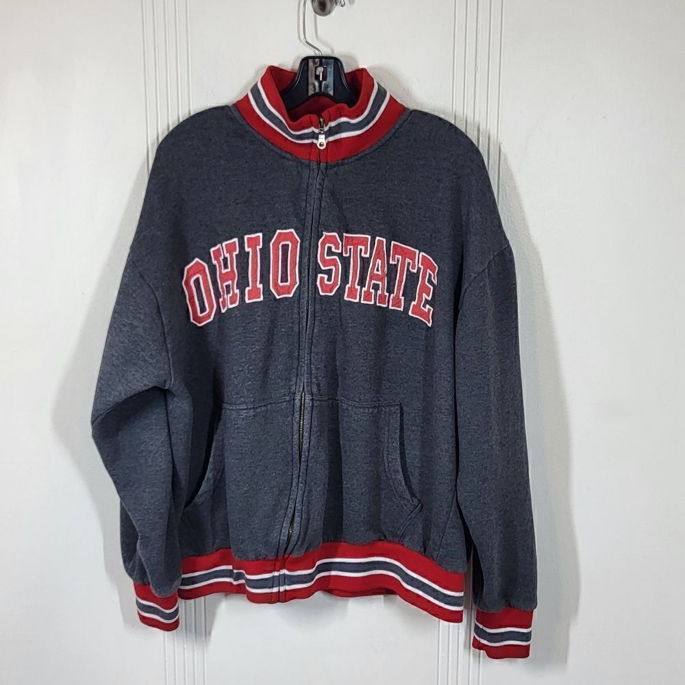 Ohio State Men's Gray & Red Zip Up Jacket